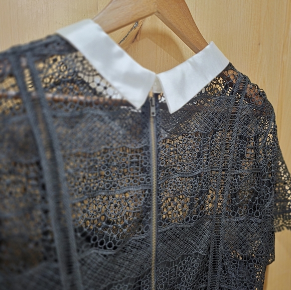 Black Lace Peekaboo Culotte Crop Jumpsuit NWT Venus Sz 16 - Picture 8 of 16